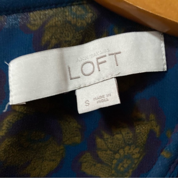 LOFT Chiffon Floral Print Long Sleeve Top - Picture 3 of 6